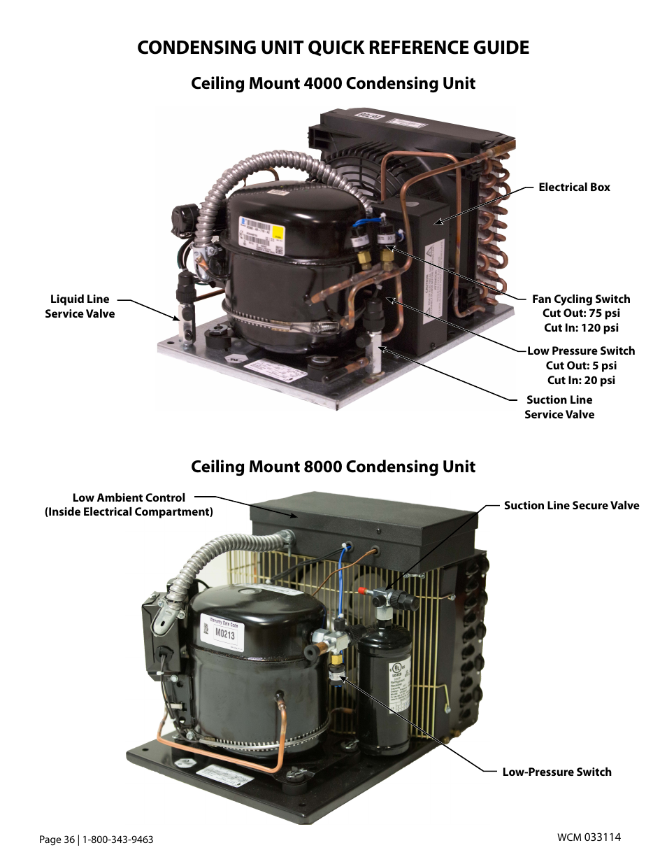 Condensing unit quick reference guide | Vintage Cellars Ceiling Mount User Manual | Page 38 / 58
