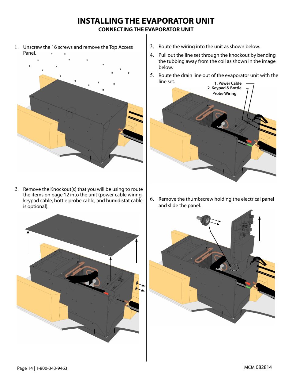 Installing the evaporator unit | Vintage Cellars Mini Ceiling Mount User Manual | Page 16 / 50