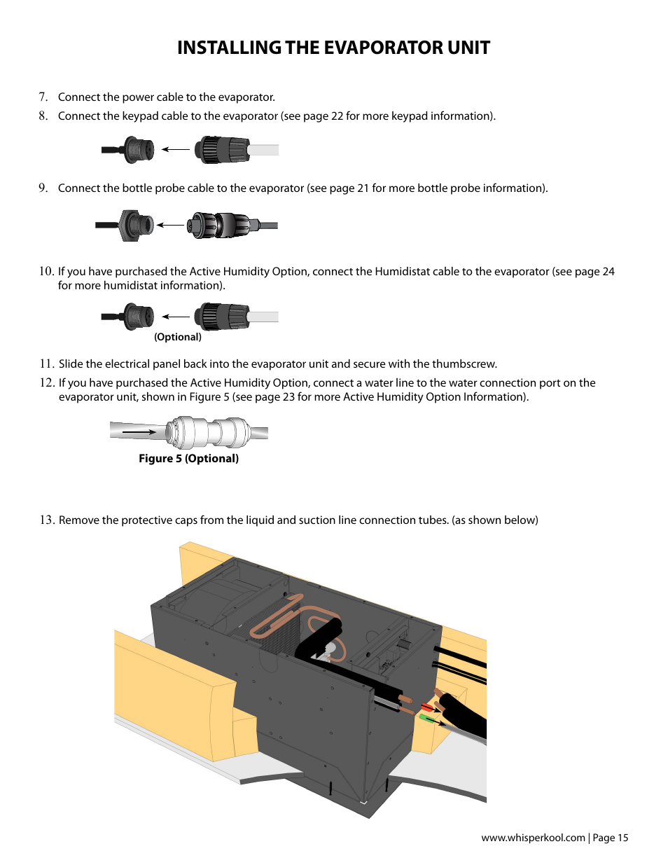 Installing the evaporator unit | Vintage Cellars Mini Ceiling Mount User Manual | Page 17 / 50