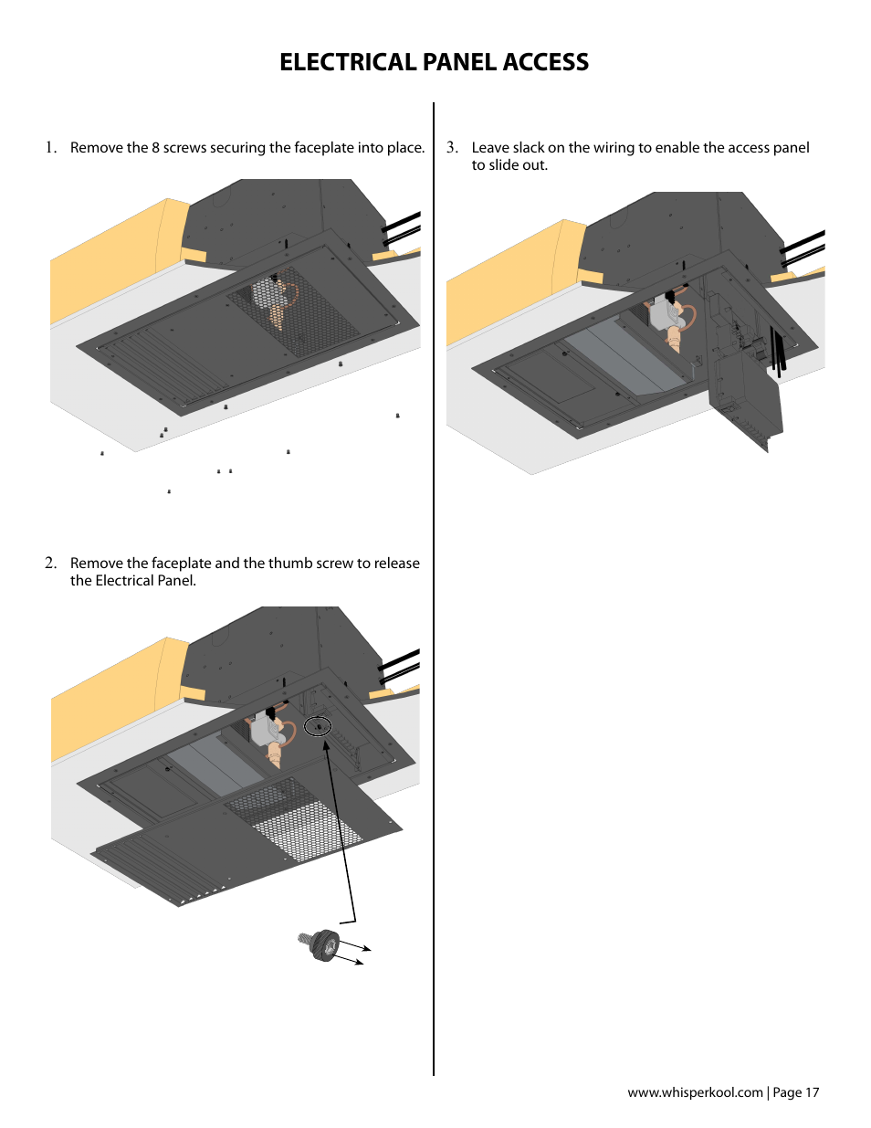 Electrical panel access | Vintage Cellars Mini Ceiling Mount User Manual | Page 19 / 50