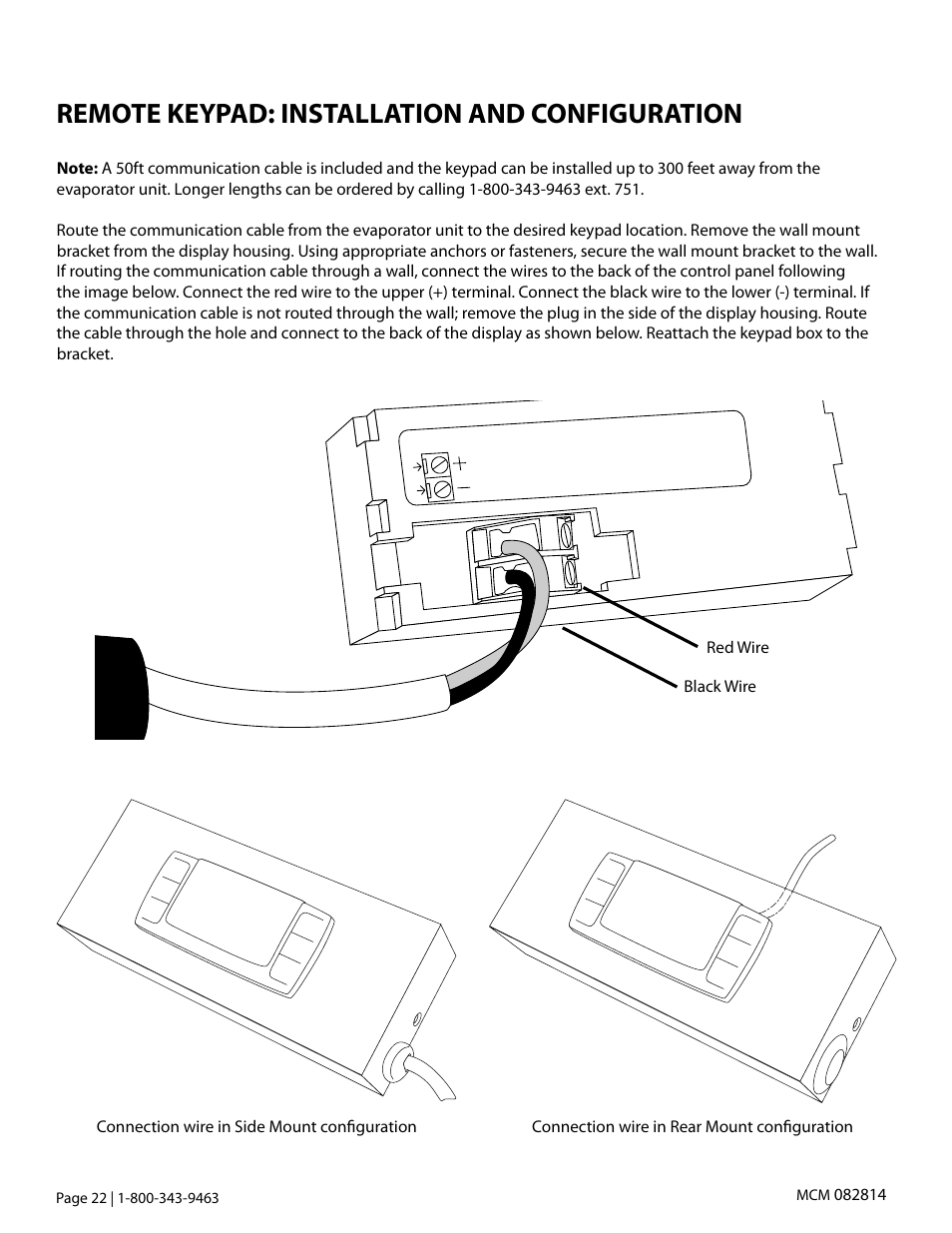 Remote keypad: installation and configuration | Vintage Cellars Mini Ceiling Mount User Manual | Page 24 / 50