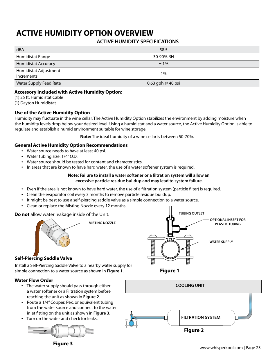 Active humidity option overview | Vintage Cellars Mini Ceiling Mount User Manual | Page 25 / 50