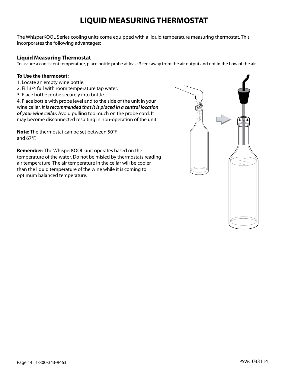 Liquid measuring thermostat | Vintage Cellars Platinum Split Fully Ducted 4000WC User Manual | Page 16 / 44