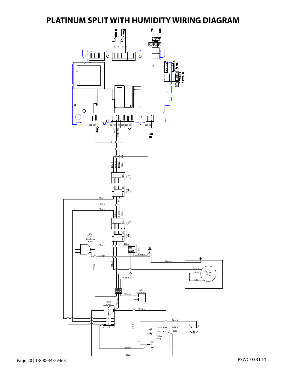 Platinum split with humidity wiring diagram, Pswc | Vintage Cellars Platinum Split Fully Ducted 4000WC User Manual | Page 22 / 44