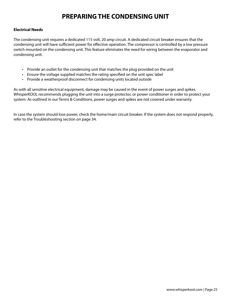 Preparing the condensing unit | Vintage Cellars Platinum Split Fully Ducted 4000WC User Manual | Page 27 / 44