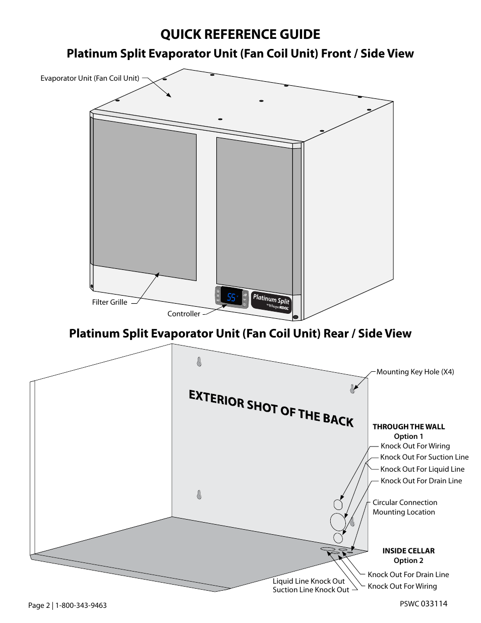 Quick reference guide | Vintage Cellars Platinum Split Fully Ducted 4000WC User Manual | Page 4 / 44