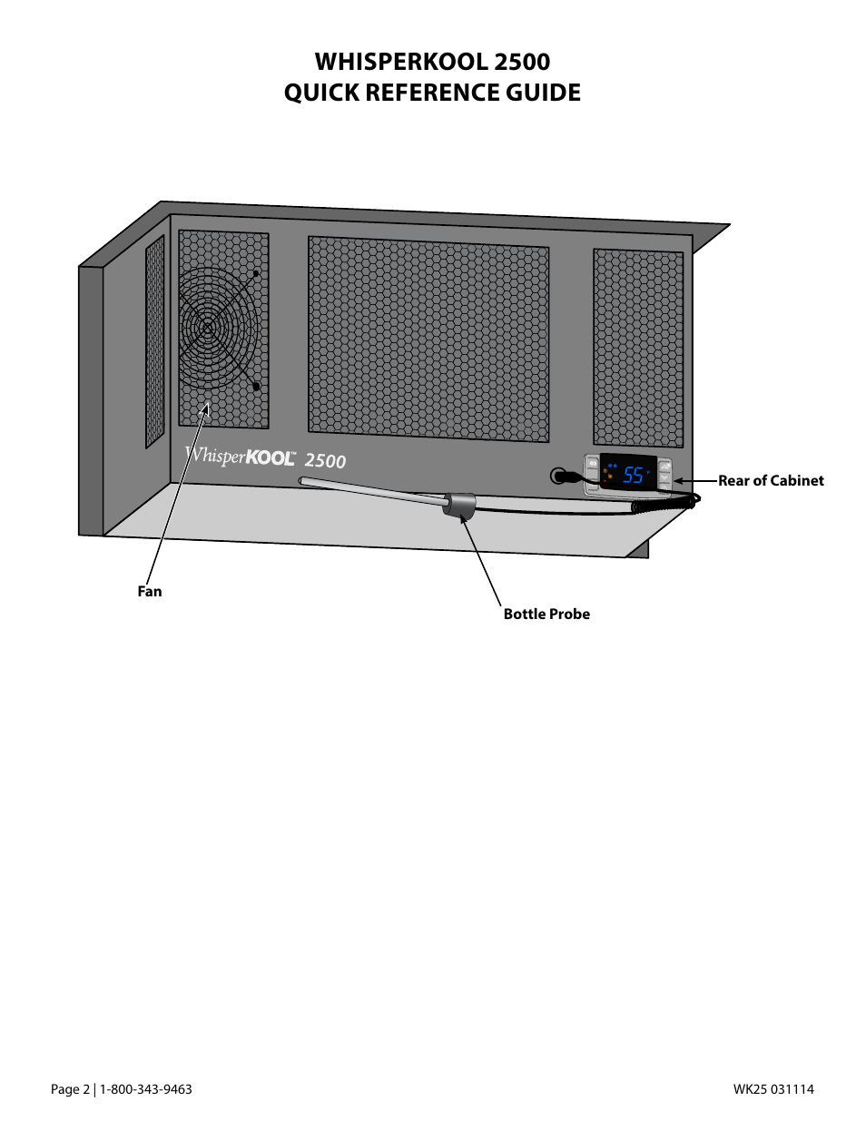 Whisperkool 2500 quick reference guide | Vintage Cellars 2500 Cabinet User Manual | Page 4 / 18