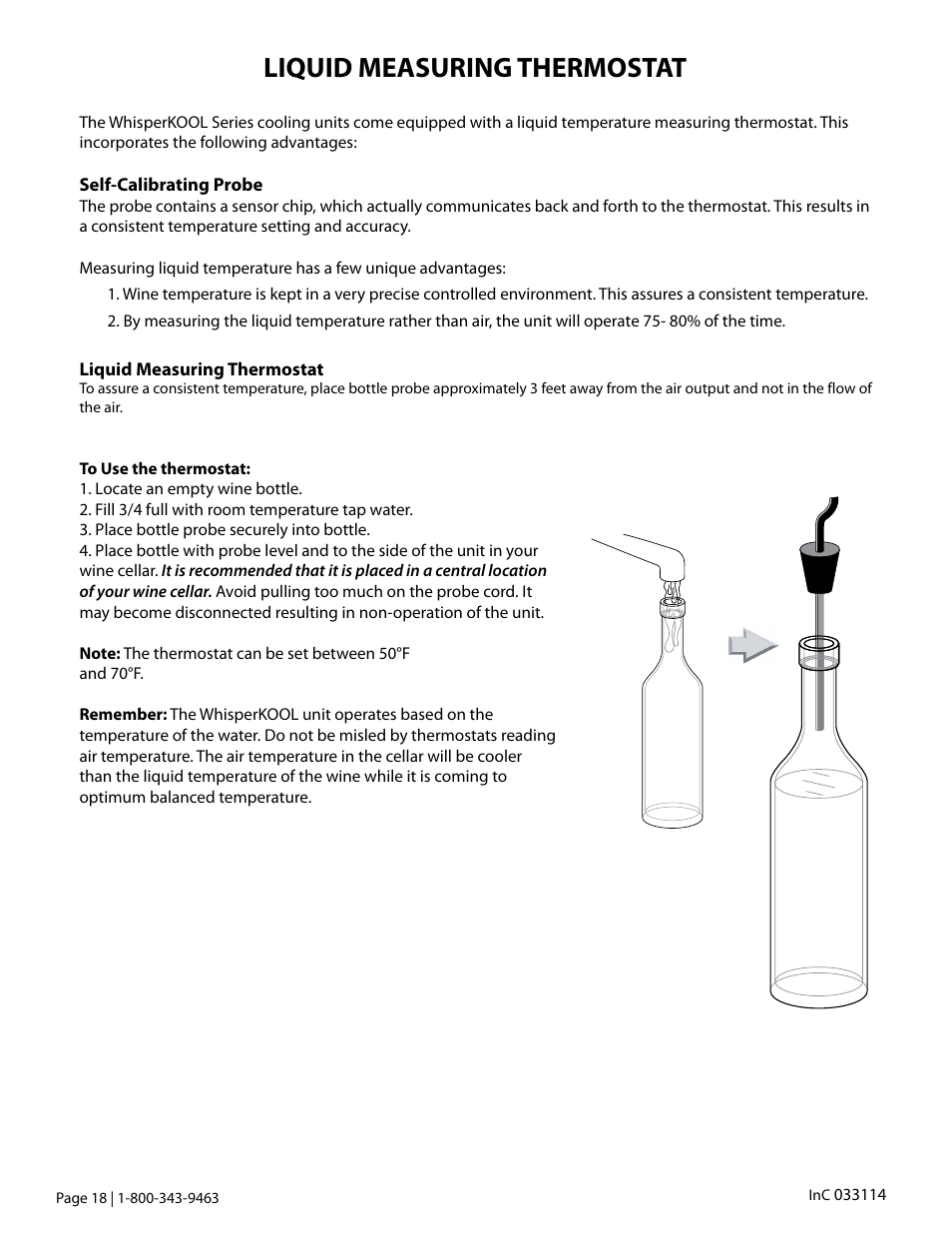 Liquid measuring thermostat | Vintage Cellars WhisperKOOL InCellar User Manual | Page 20 / 38