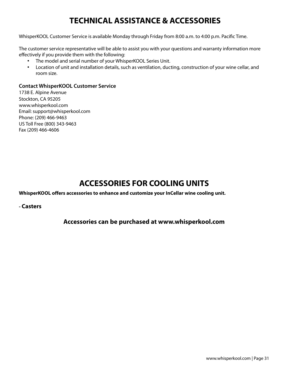 Vintage Cellars WhisperKOOL InCellar User Manual | Page 33 / 38