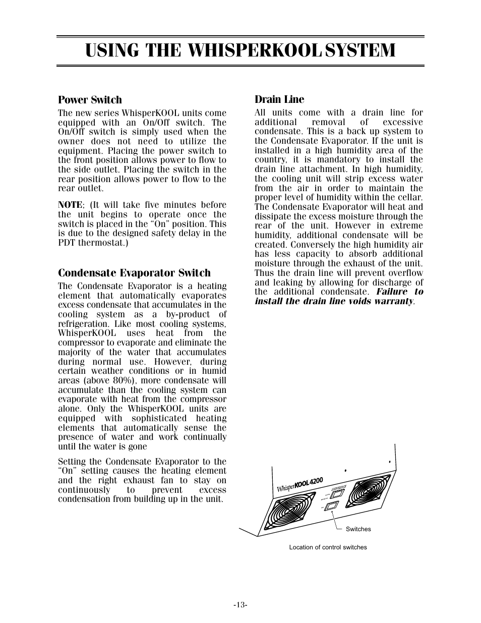 Using the whisperkool system | Vintage Cellars XLT Series User Manual | Page 15 / 36
