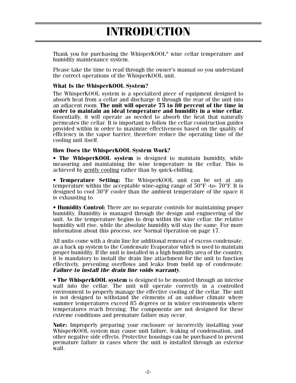 Introduction | Vintage Cellars XLT Series User Manual | Page 4 / 36