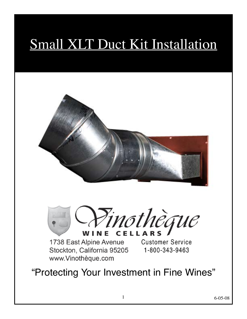 Vintage Cellars Small XLT Duct Kit User Manual | 8 pages