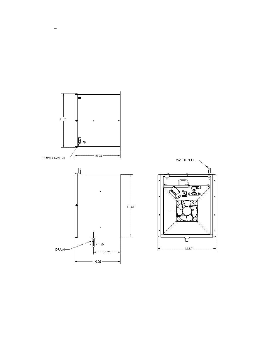 Dimensional drawing (all dimensions in inches) | Vintage Cellars Wine Guardian Humidifier Manual User Manual | Page 6 / 19