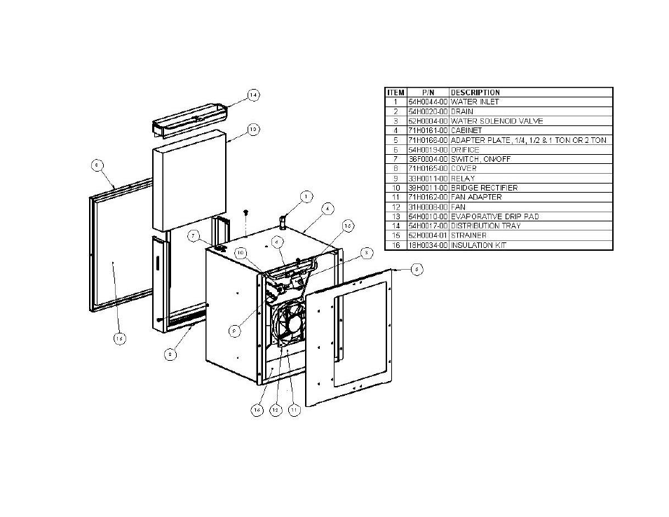 Component parts cutaway drawing | Vintage Cellars Wine Guardian Humidifier Manual User Manual | Page 7 / 19