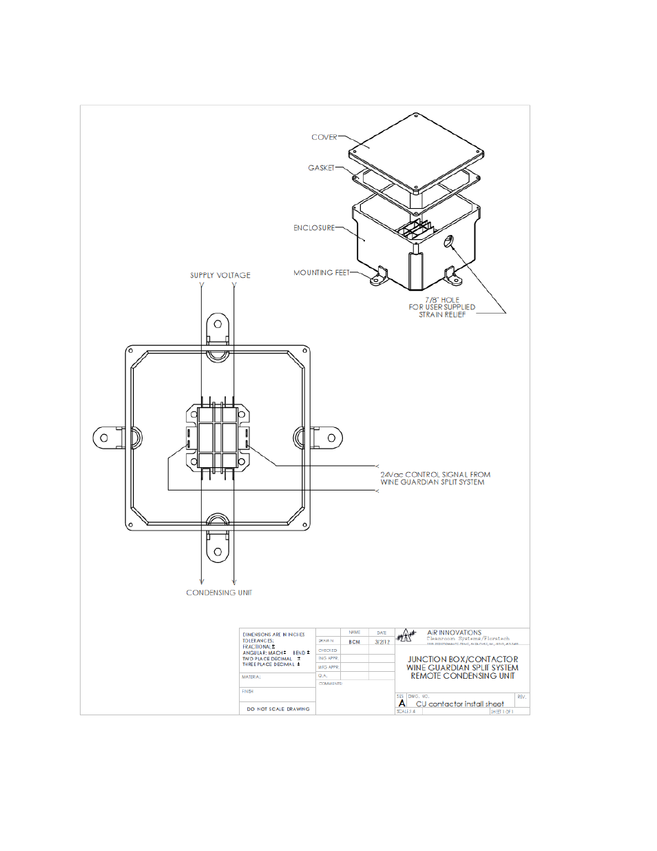 Volt contactor detail sheet | Vintage Cellars Wine Guardian Split System Manual User Manual | Page 18 / 68