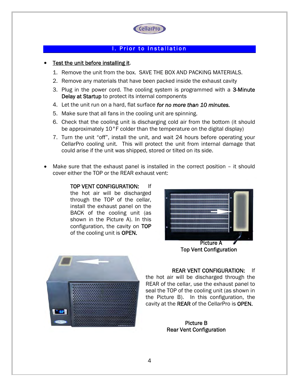 Vintage Cellars 1800 Series CellarPro User Manual | Page 4 / 28