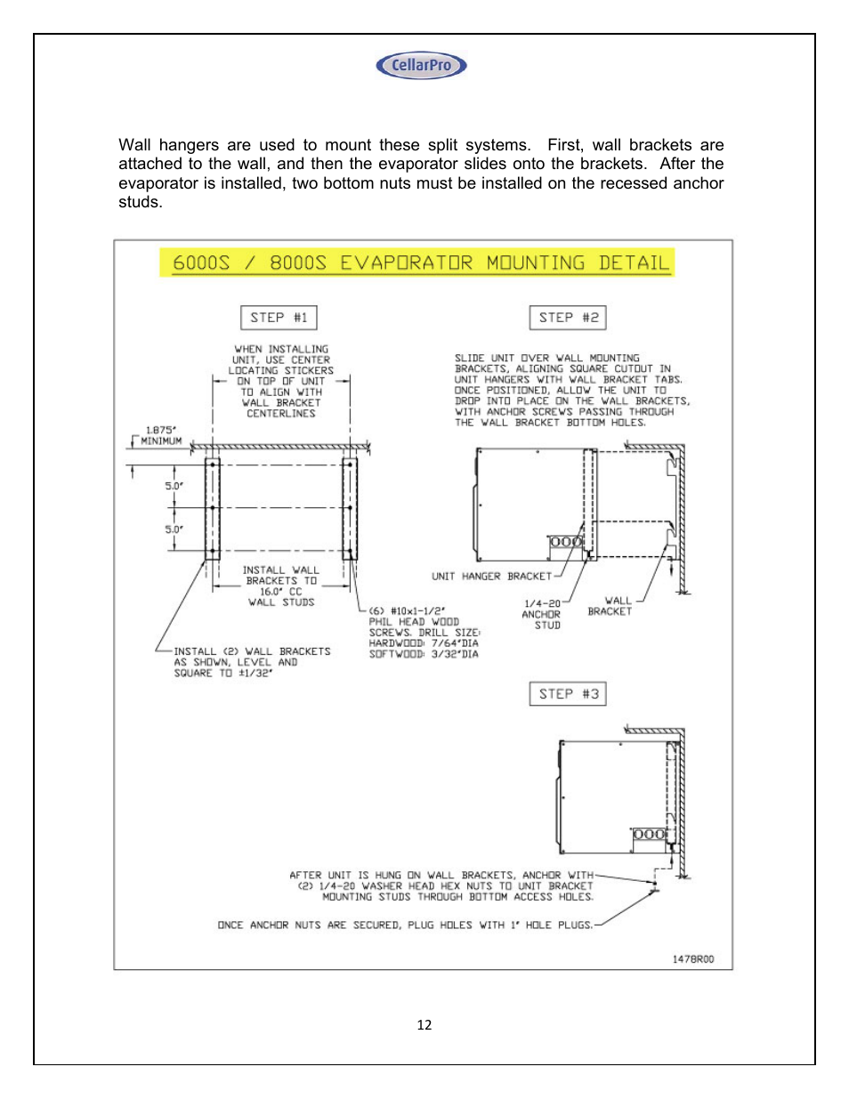 Vintage Cellars Split System CellarPro User Manual | Page 12 / 36