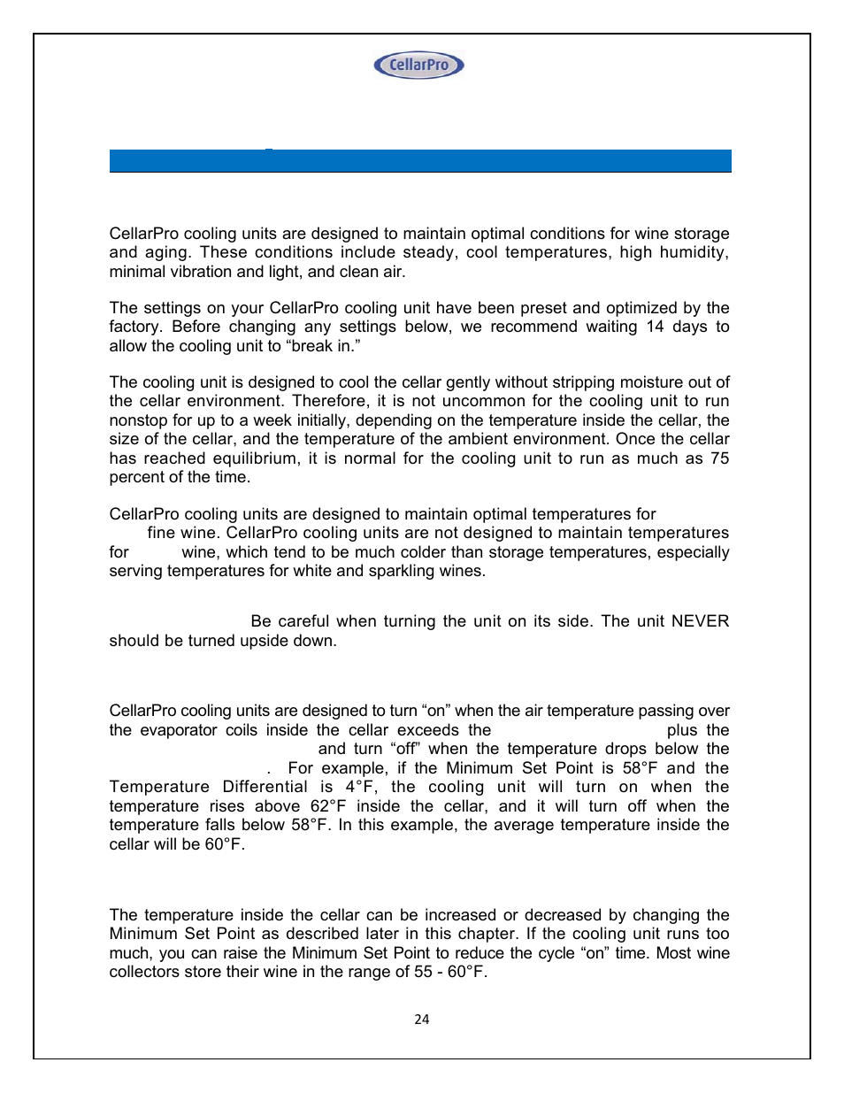 Vintage Cellars Split System CellarPro User Manual | Page 24 / 36