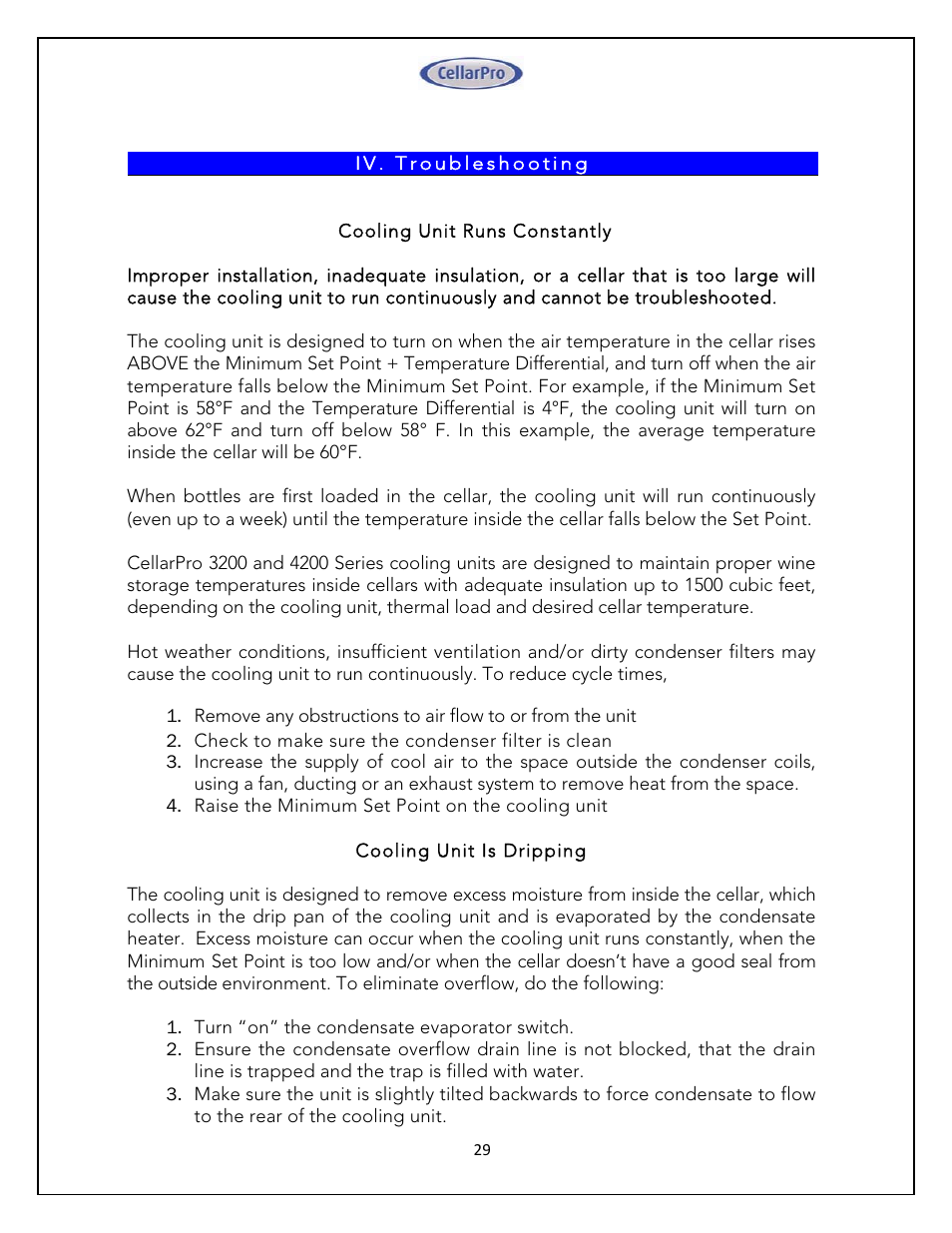 Vintage Cellars 4200VSI CellarPro User Manual | Page 29 / 31