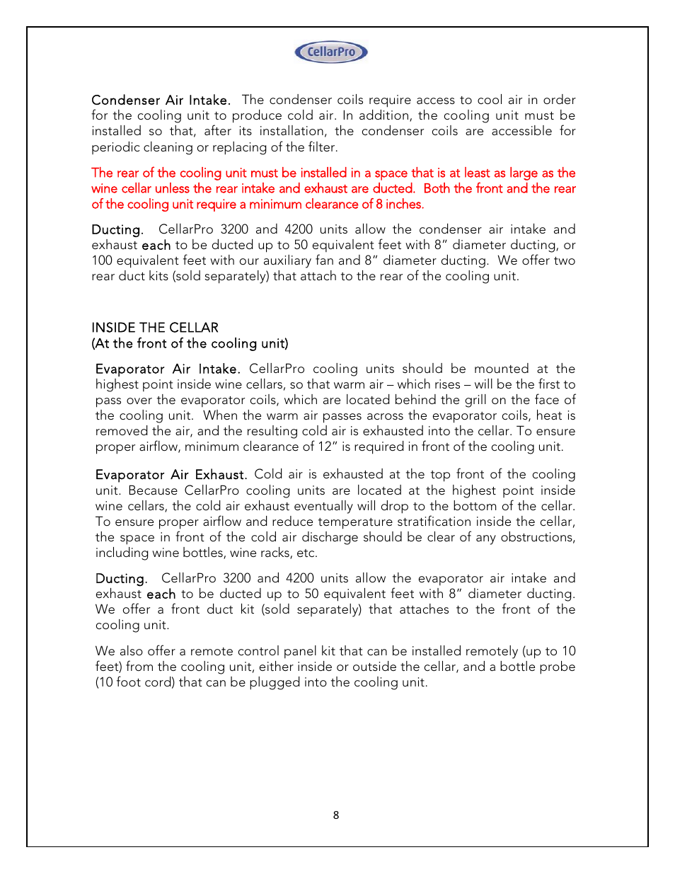 Vintage Cellars 4200VSI CellarPro User Manual | Page 8 / 31