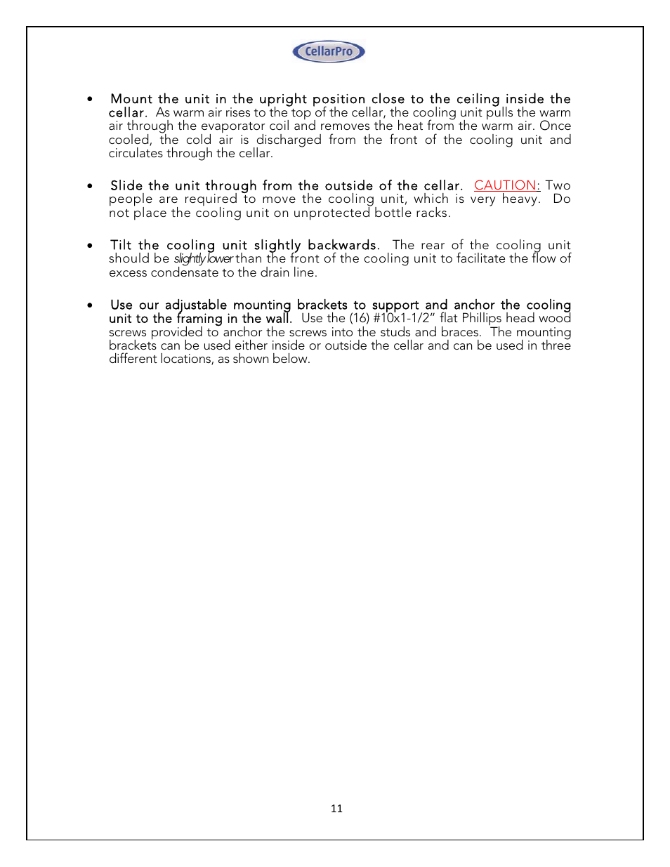 Vintage Cellars 4200VSI 220V CellarPro User Manual | Page 11 / 29