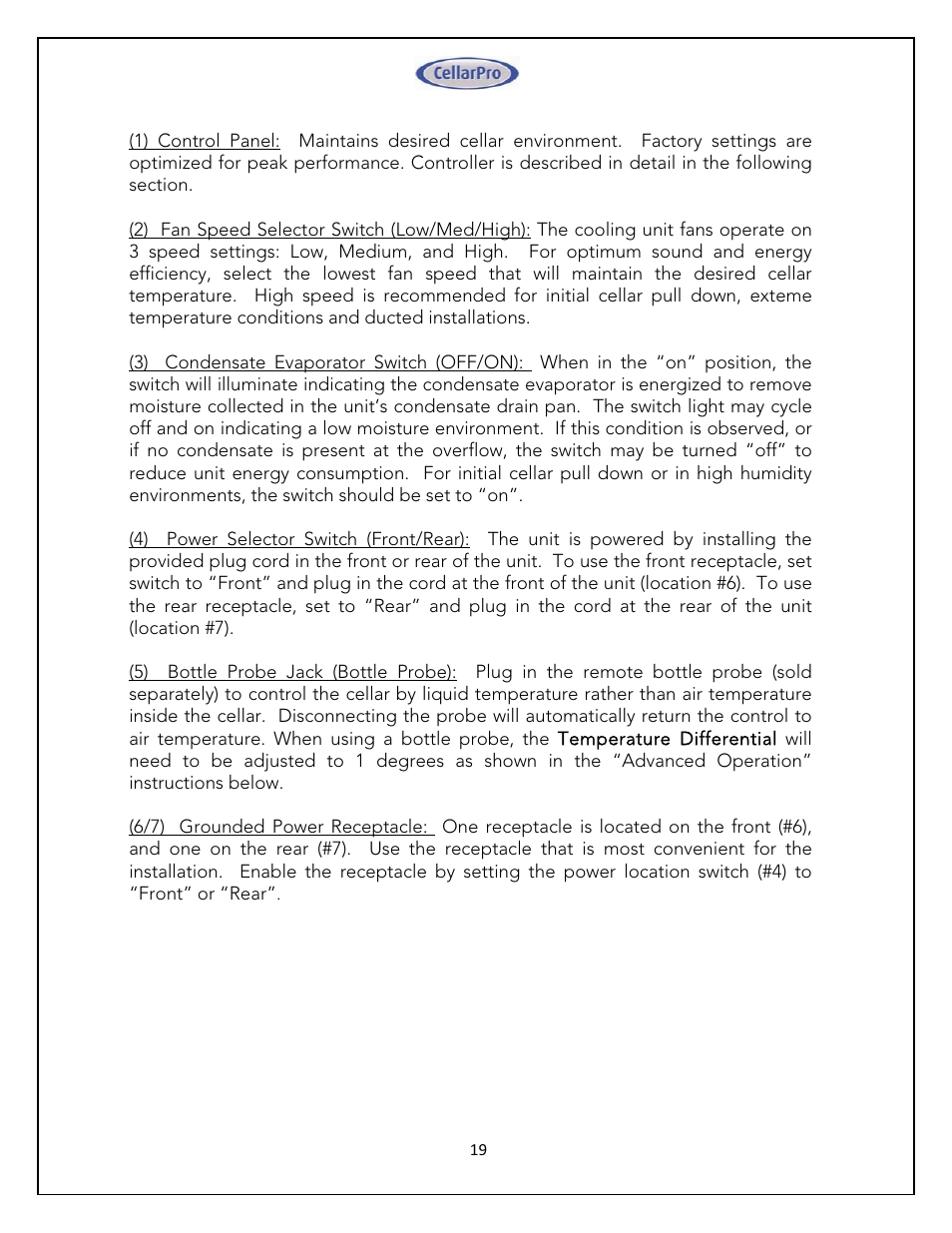 Vintage Cellars 4200VSI 220V CellarPro User Manual | Page 19 / 29