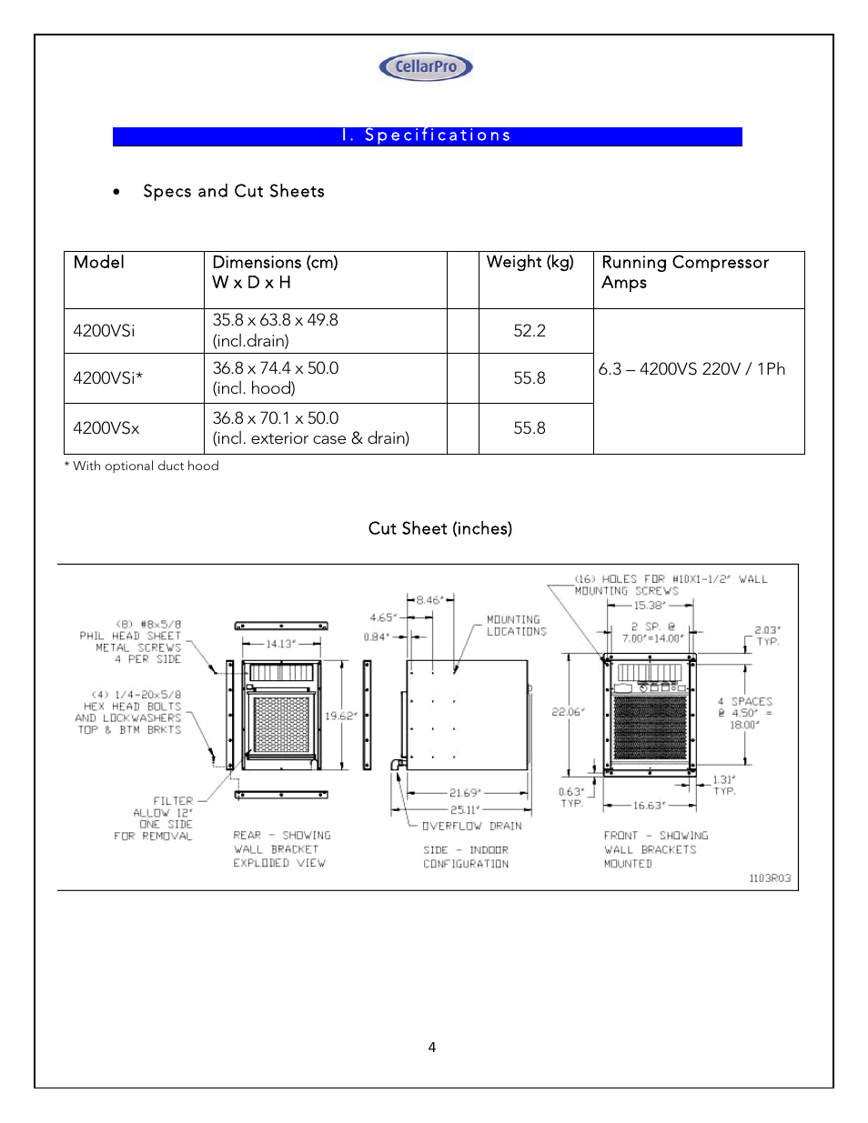 Vintage Cellars 4200VSI 220V CellarPro User Manual | Page 4 / 29