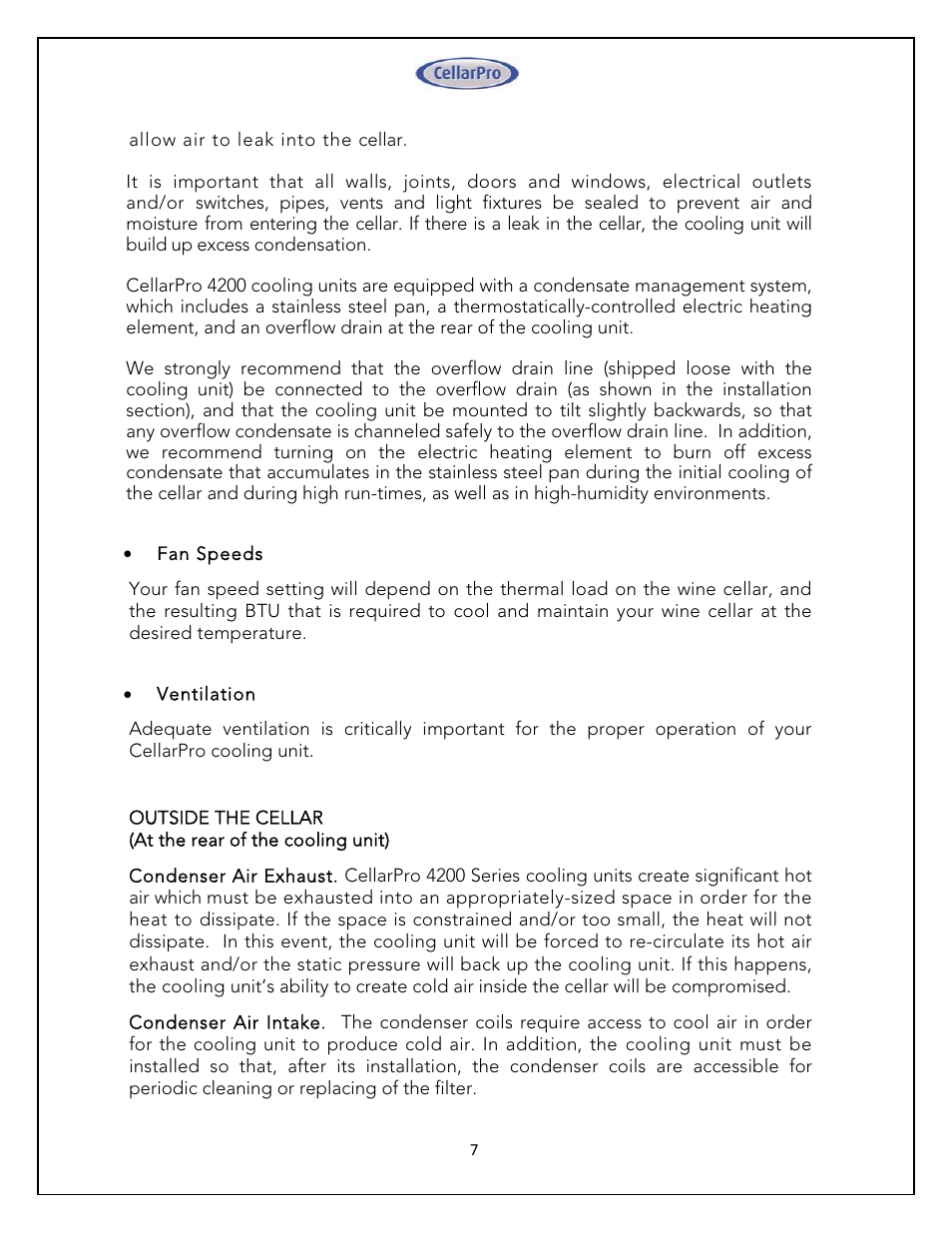 Vintage Cellars 4200VSI 220V CellarPro User Manual | Page 7 / 29