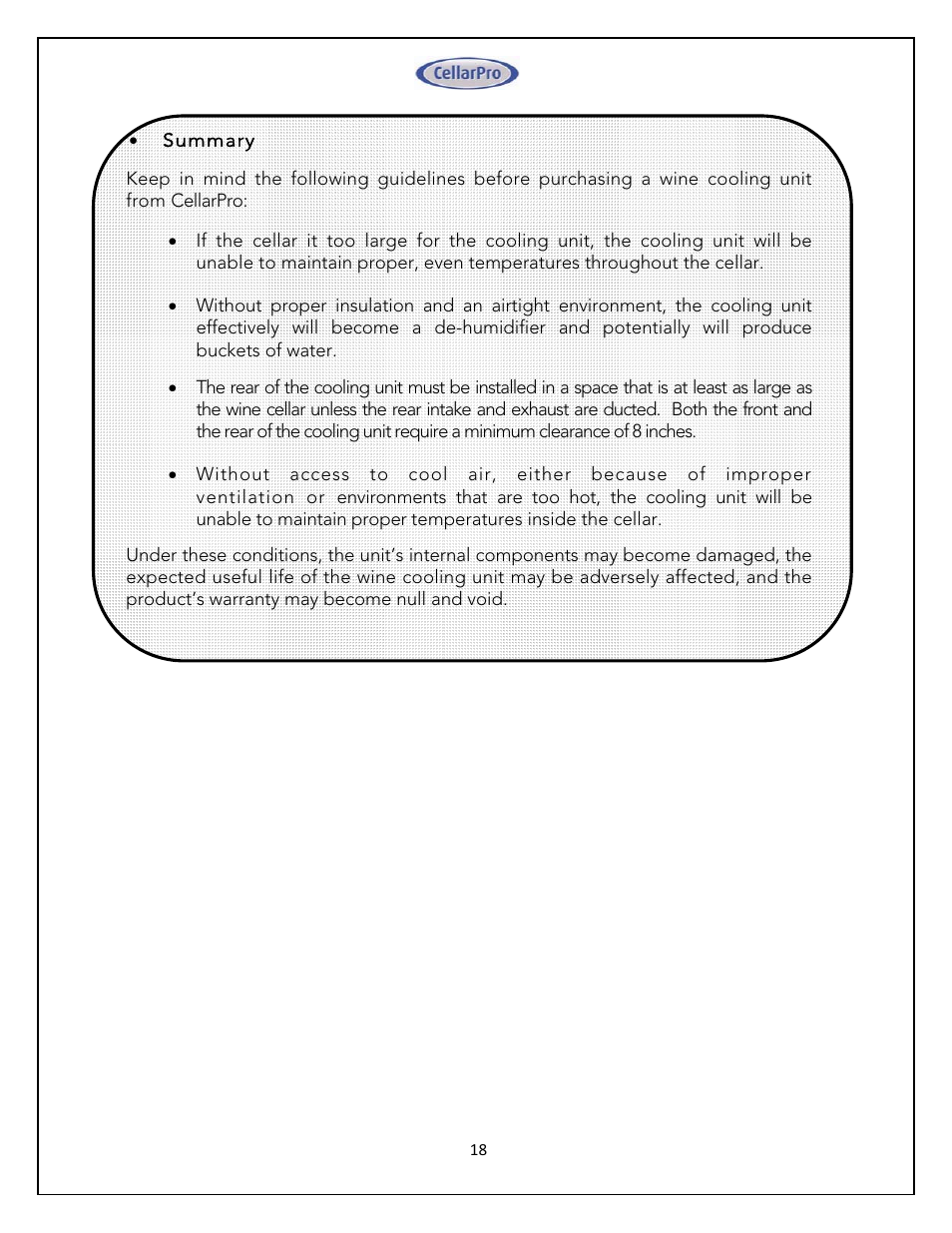 Vintage Cellars 4200 VSi CellarPro User Manual | Page 18 / 31