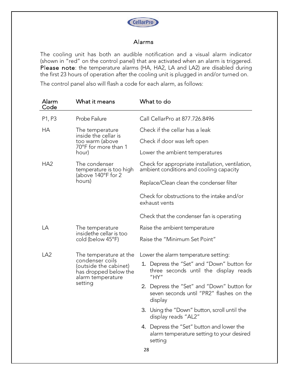 Vintage Cellars 4200 VSi CellarPro User Manual | Page 28 / 31