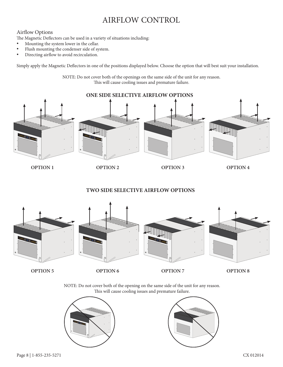 Airflow control | Vintage Cellars CC-CX8800 User Manual | Page 10 / 33