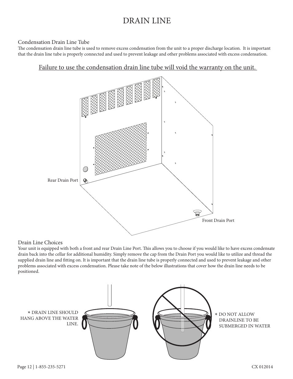 Drain line | Vintage Cellars CC-CX8800 User Manual | Page 14 / 33