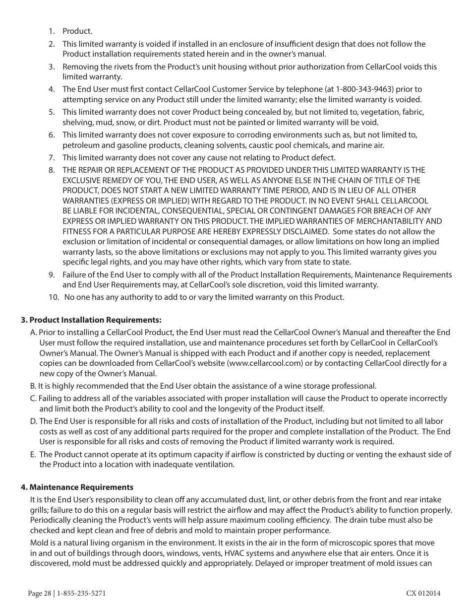 Vintage Cellars CC-CX8800 User Manual | Page 30 / 33