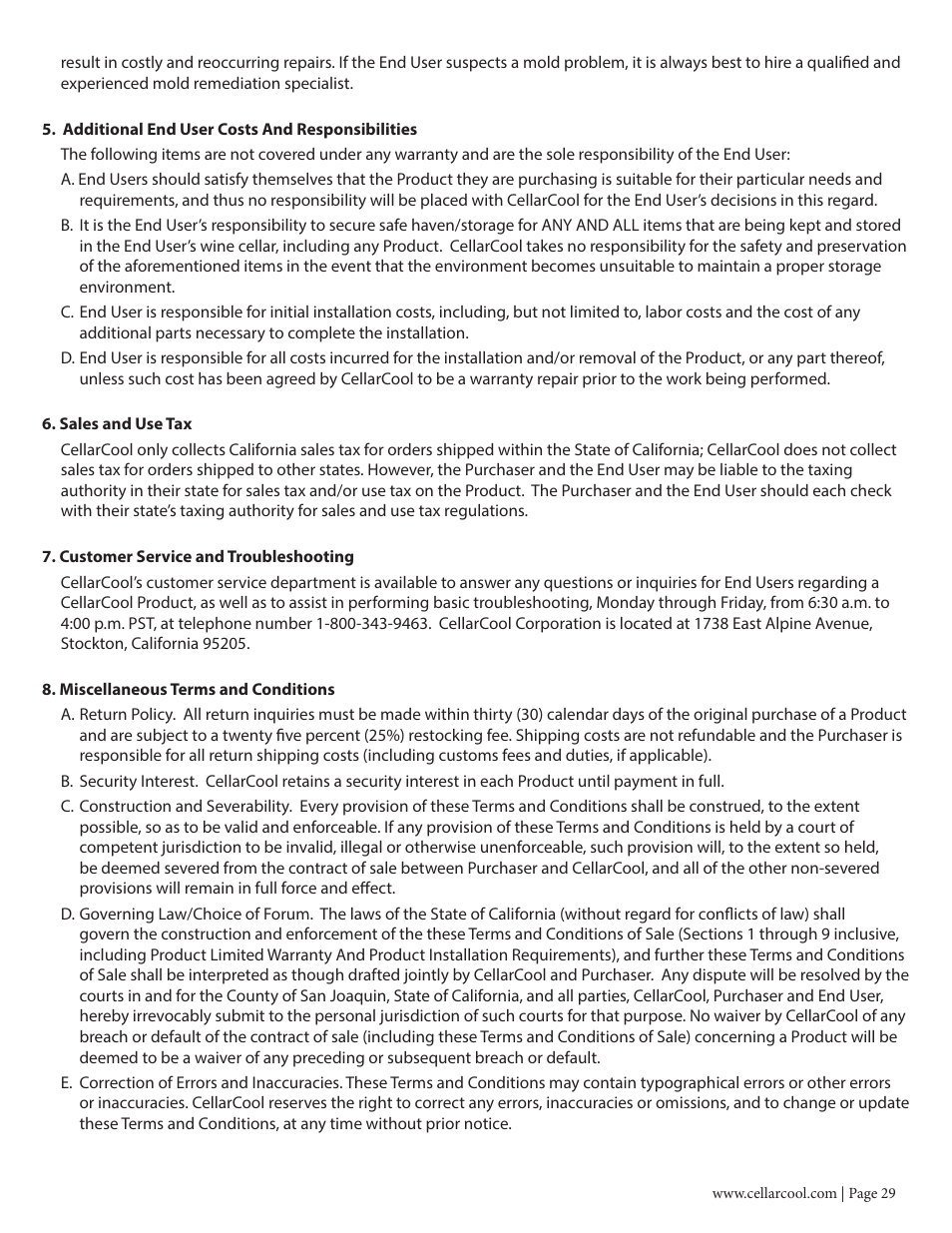 Vintage Cellars CC-CX8800 User Manual | Page 31 / 33