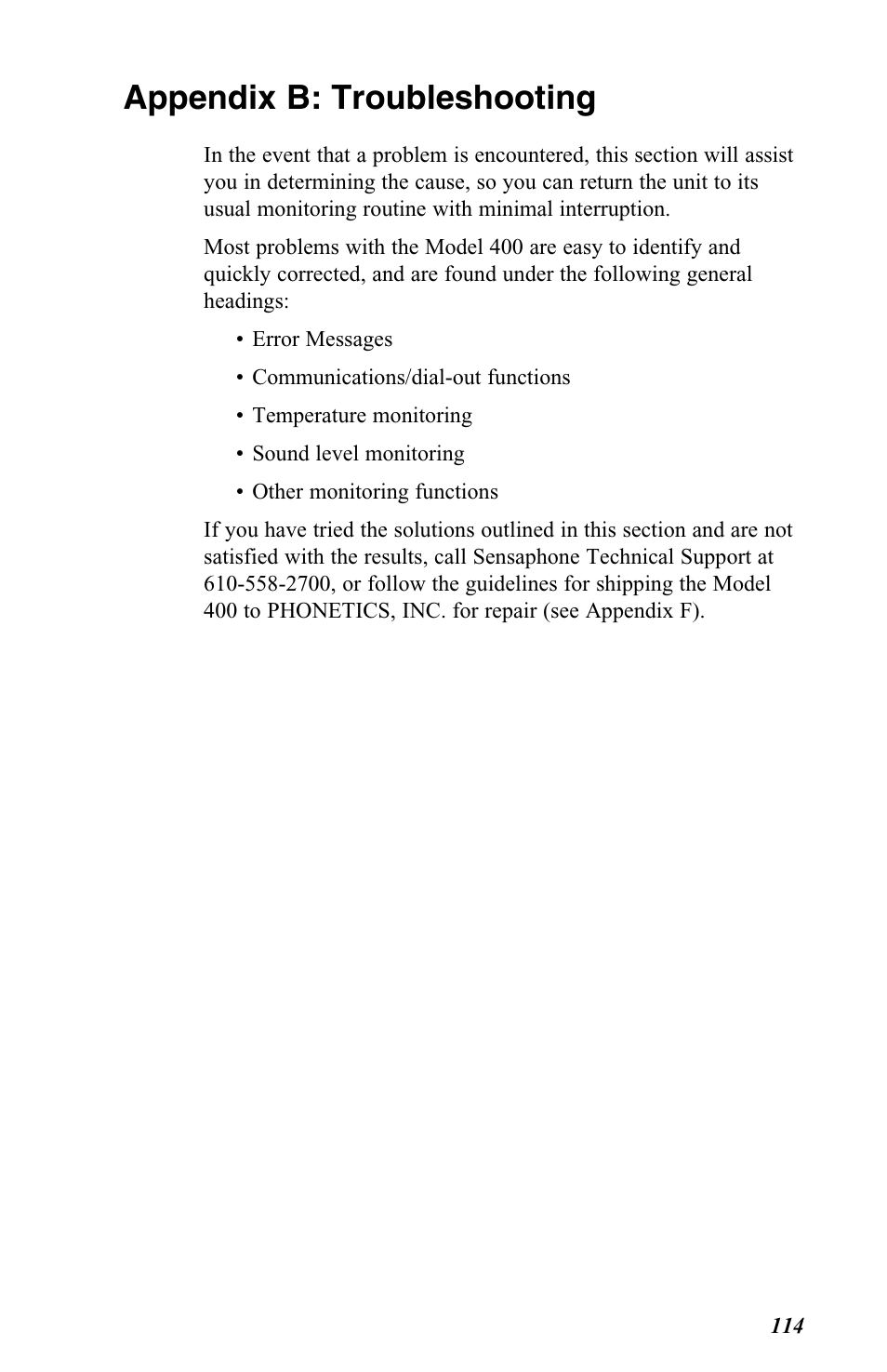 Appendix b: troubleshooting | Vintage Cellars FGD-0400 User Manual | Page 117 / 138