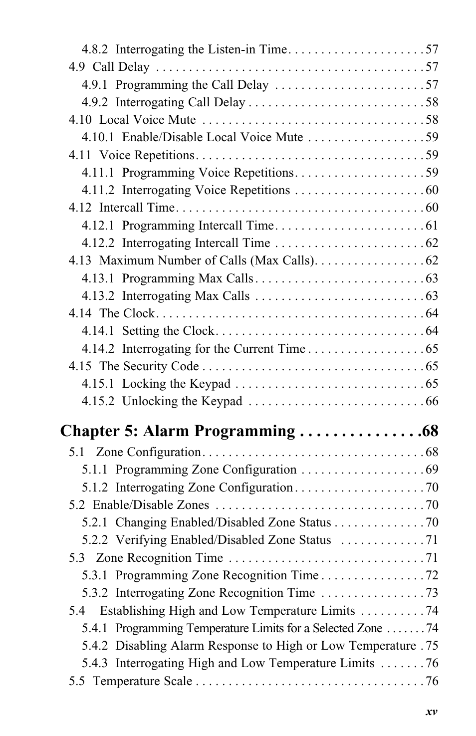 Chapter 5: alarm programming | Vintage Cellars FGD-0400 User Manual | Page 17 / 138