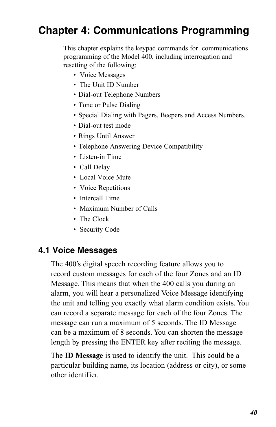 Chapter 4: communications programming | Vintage Cellars FGD-0400 User Manual | Page 43 / 138