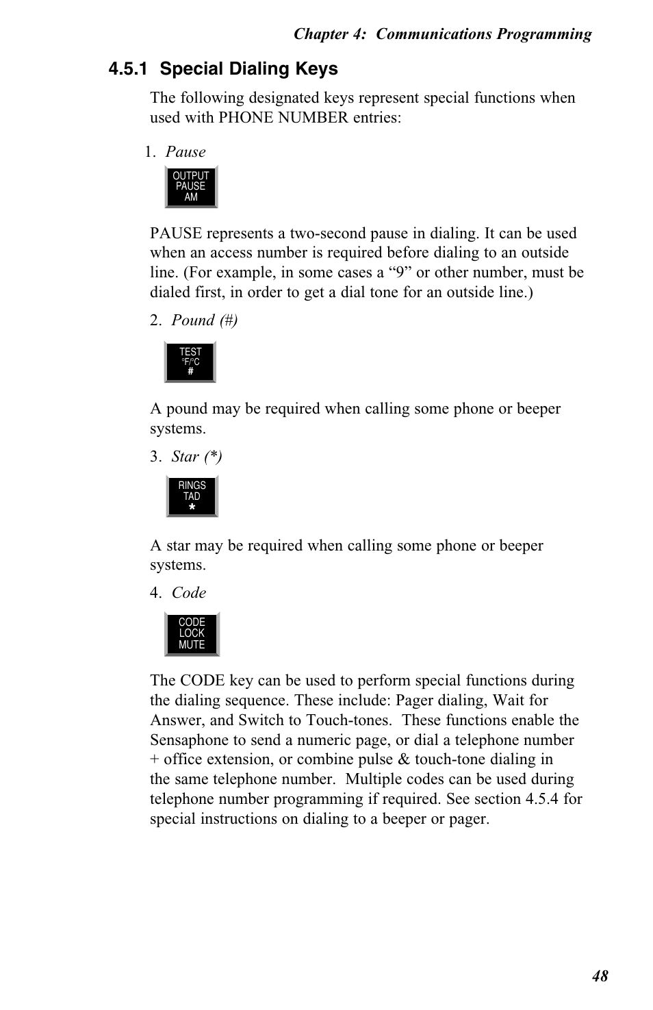 1 special dialing keys | Vintage Cellars FGD-0400 User Manual | Page 51 / 138
