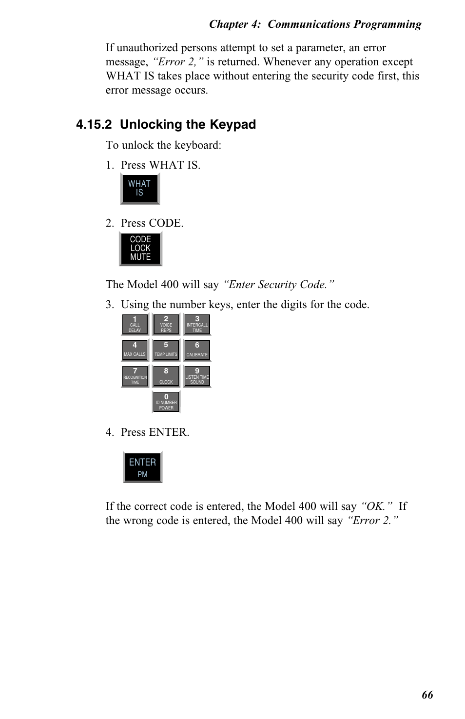 2 unlocking the keypad, Press code | Vintage Cellars FGD-0400 User Manual | Page 69 / 138