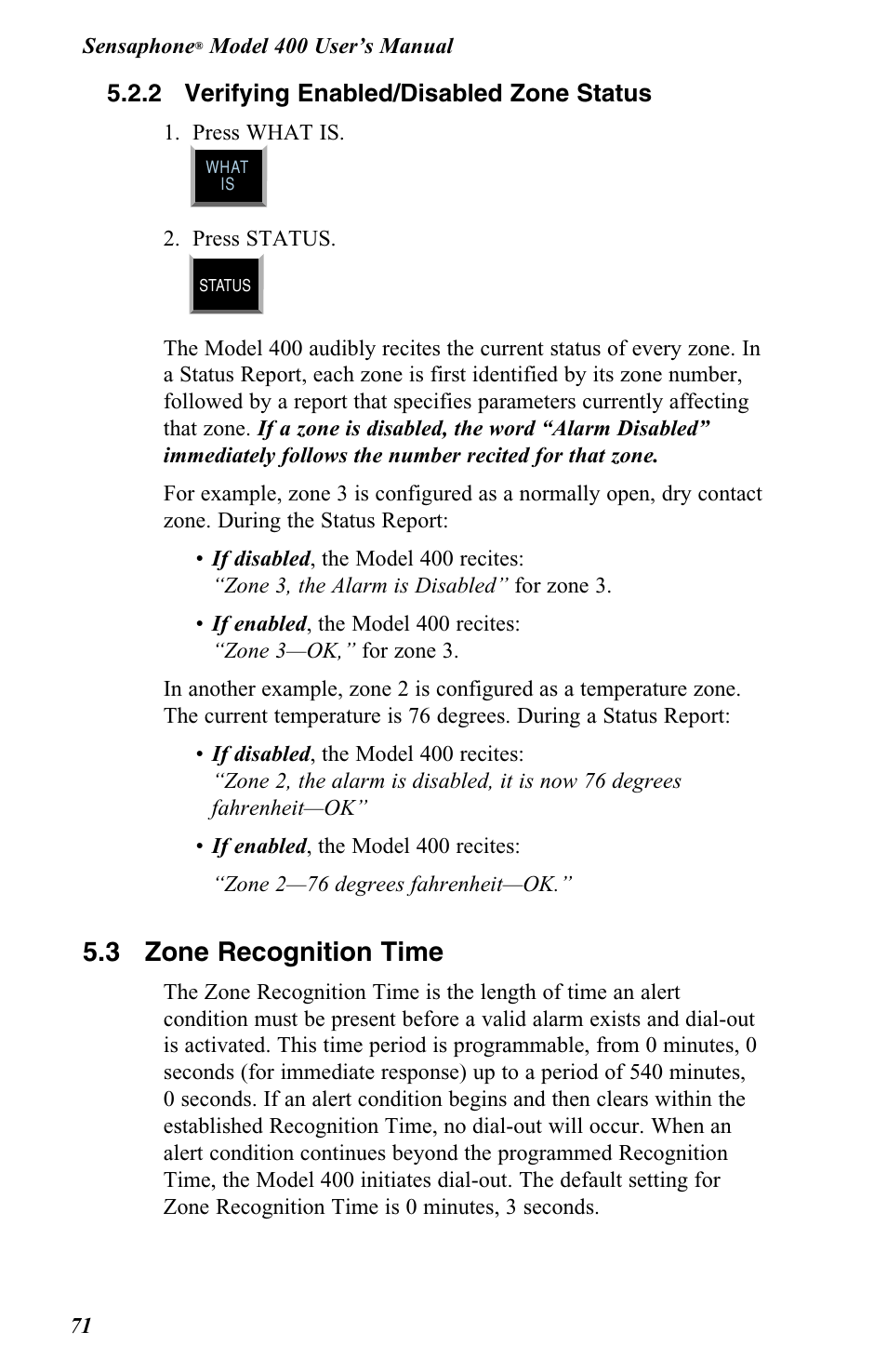 3 zone recognition time | Vintage Cellars FGD-0400 User Manual | Page 74 / 138
