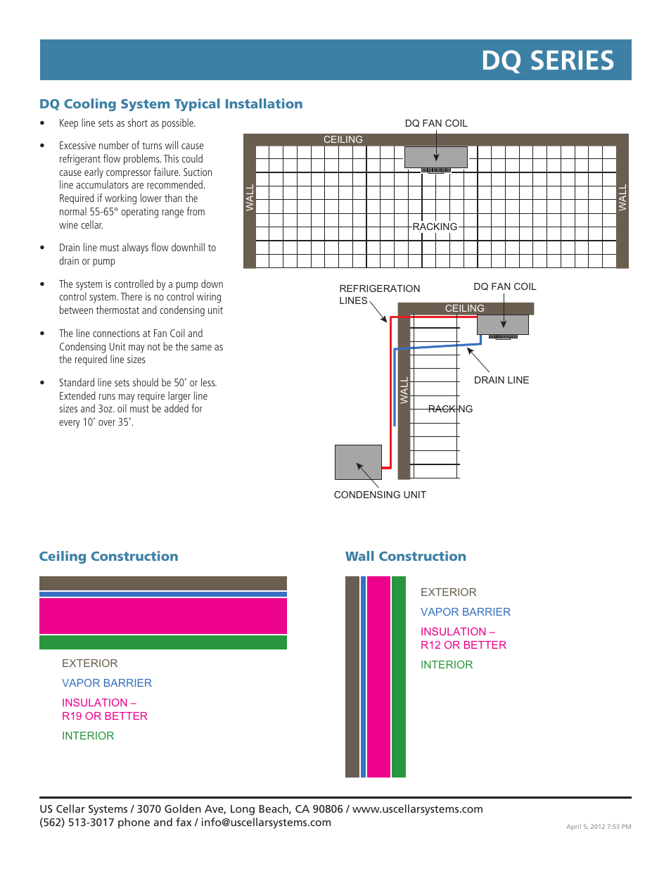 Dq series | Vintage Cellars DQ Series Split System User Manual | Page 3 / 4