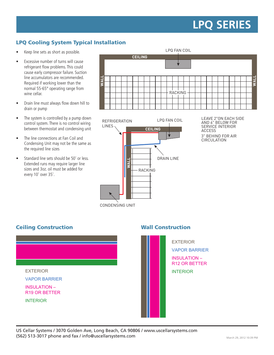 Lpq series | Vintage Cellars LPQ Series Split System User Manual | Page 3 / 3