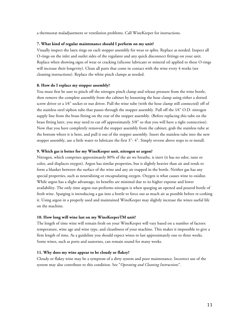 Vintage Cellars Monterey ETL 12-bottle User Manual | Page 11 / 13