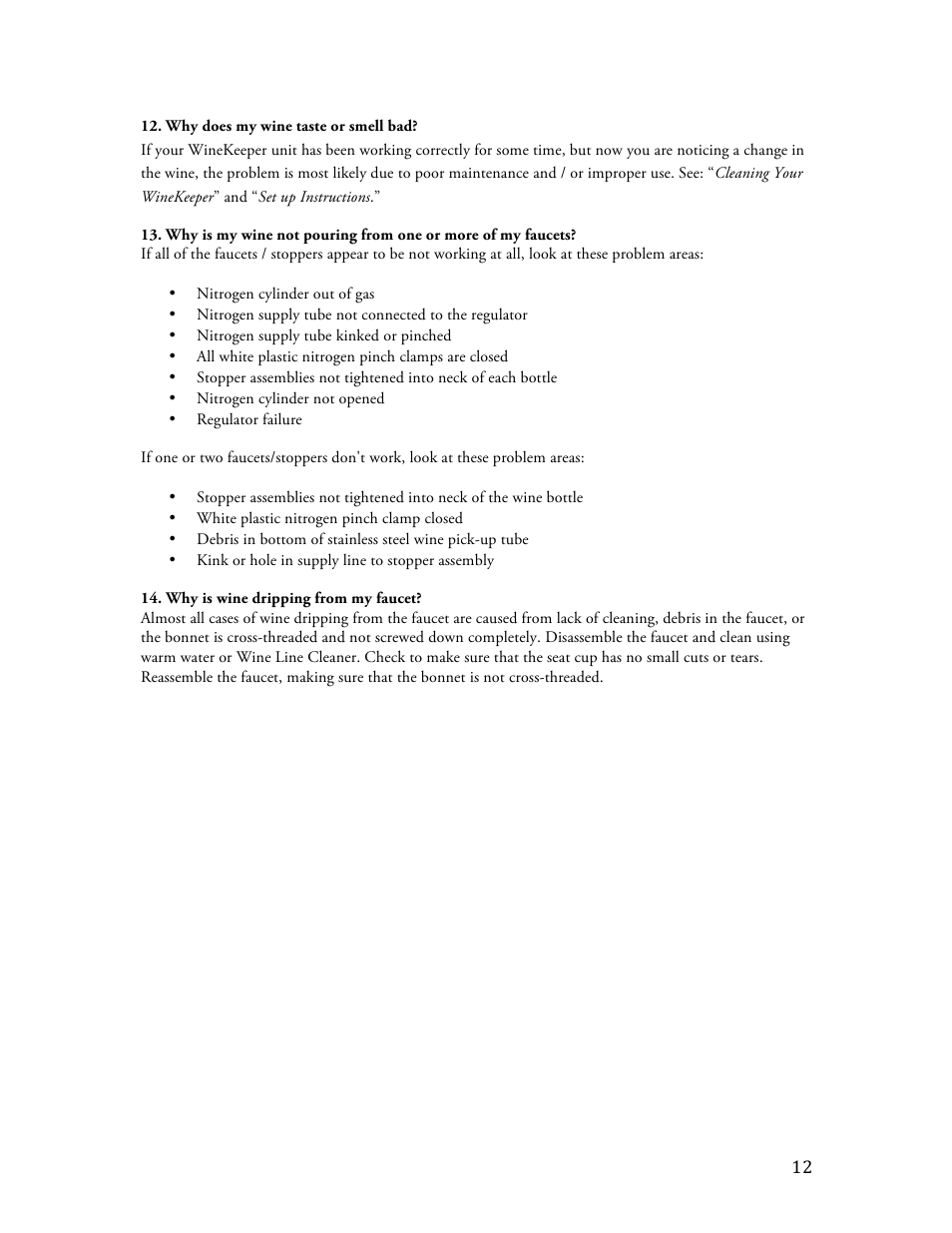 Vintage Cellars Monterey ETL 12-bottle User Manual | Page 12 / 13