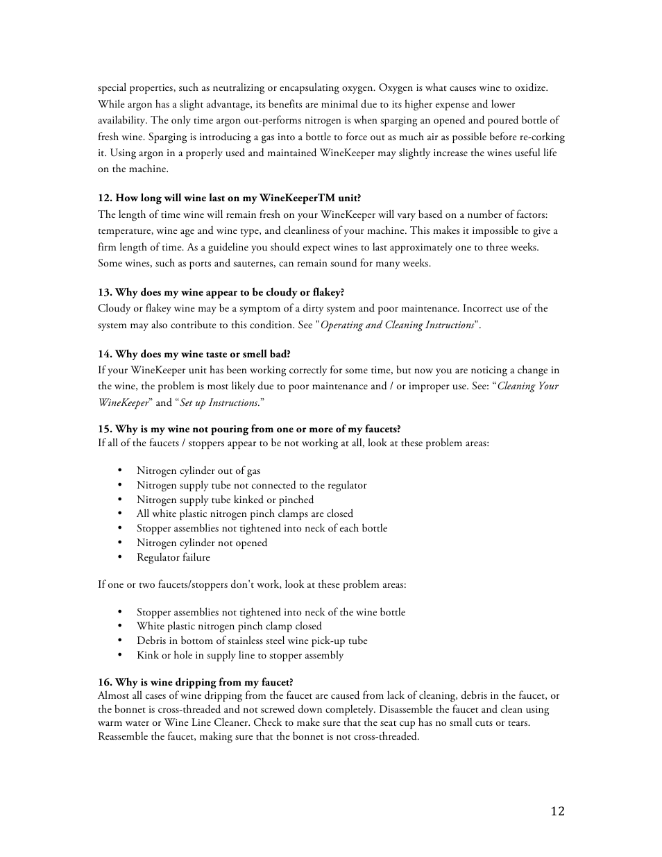 Vintage Cellars Magnum 12-Bottle User Manual | Page 12 / 13