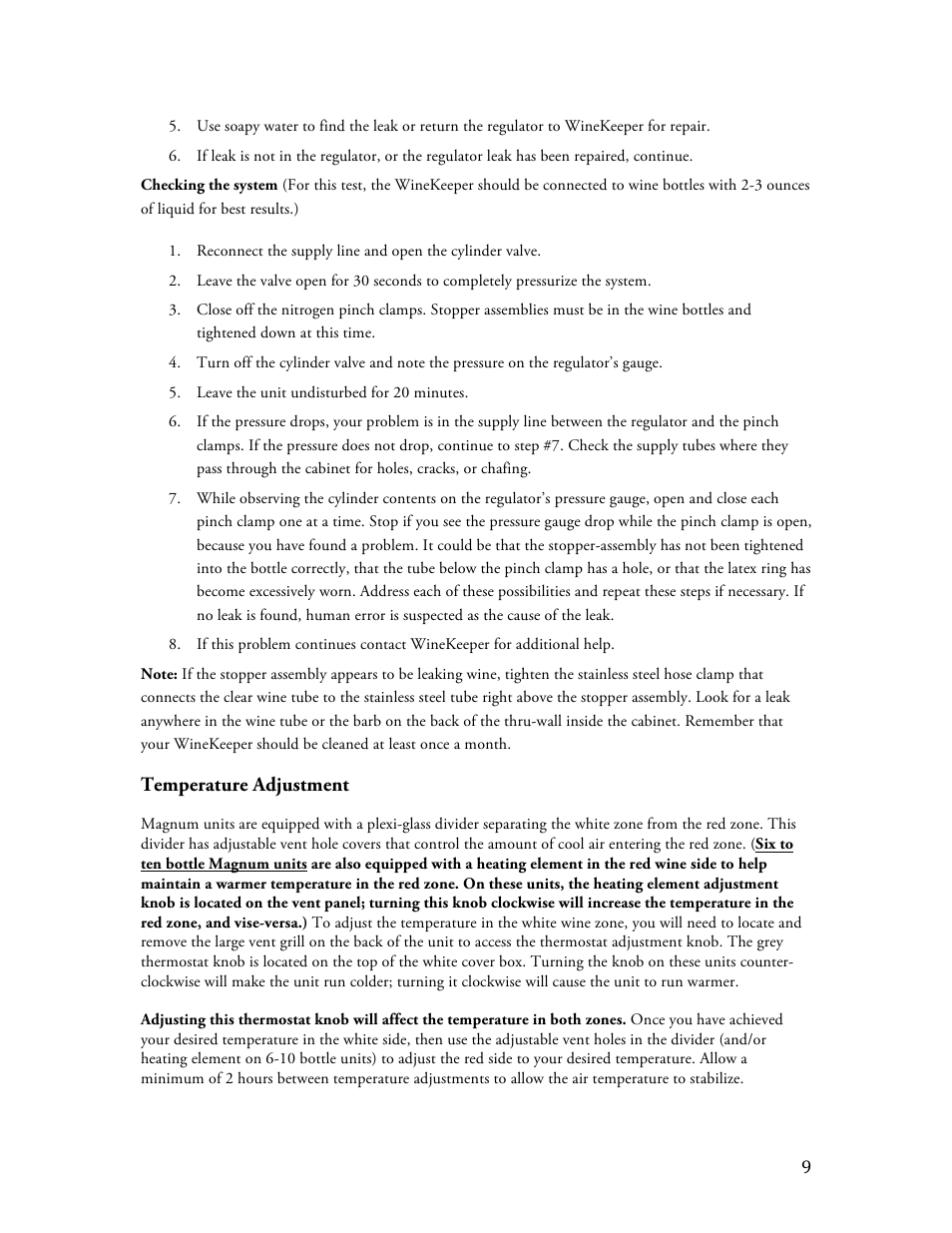 Temperature adjustment | Vintage Cellars Magnum 12-Bottle User Manual | Page 9 / 13