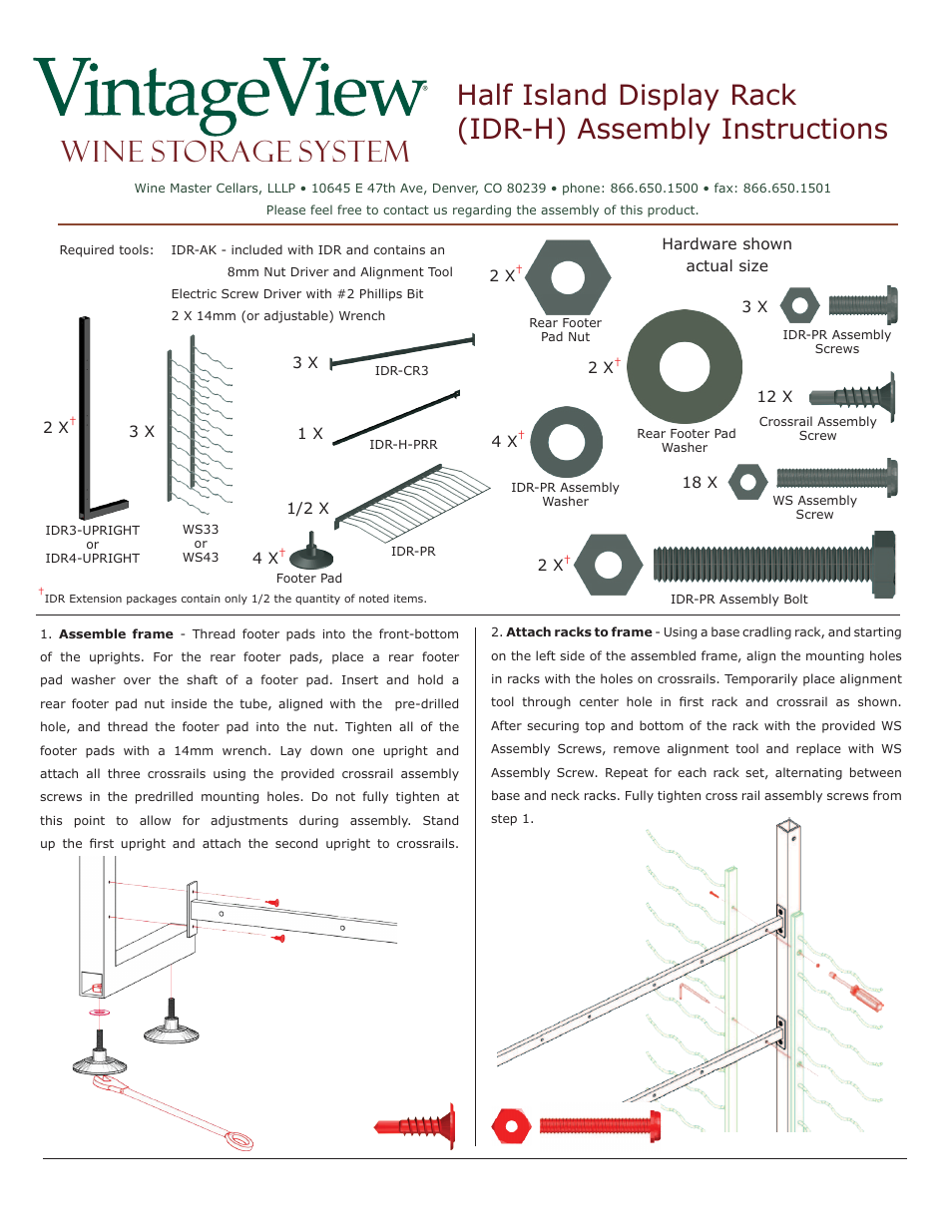 VintageView IDR4H - 4 Half Island Display Rack User Manual | 2 pages