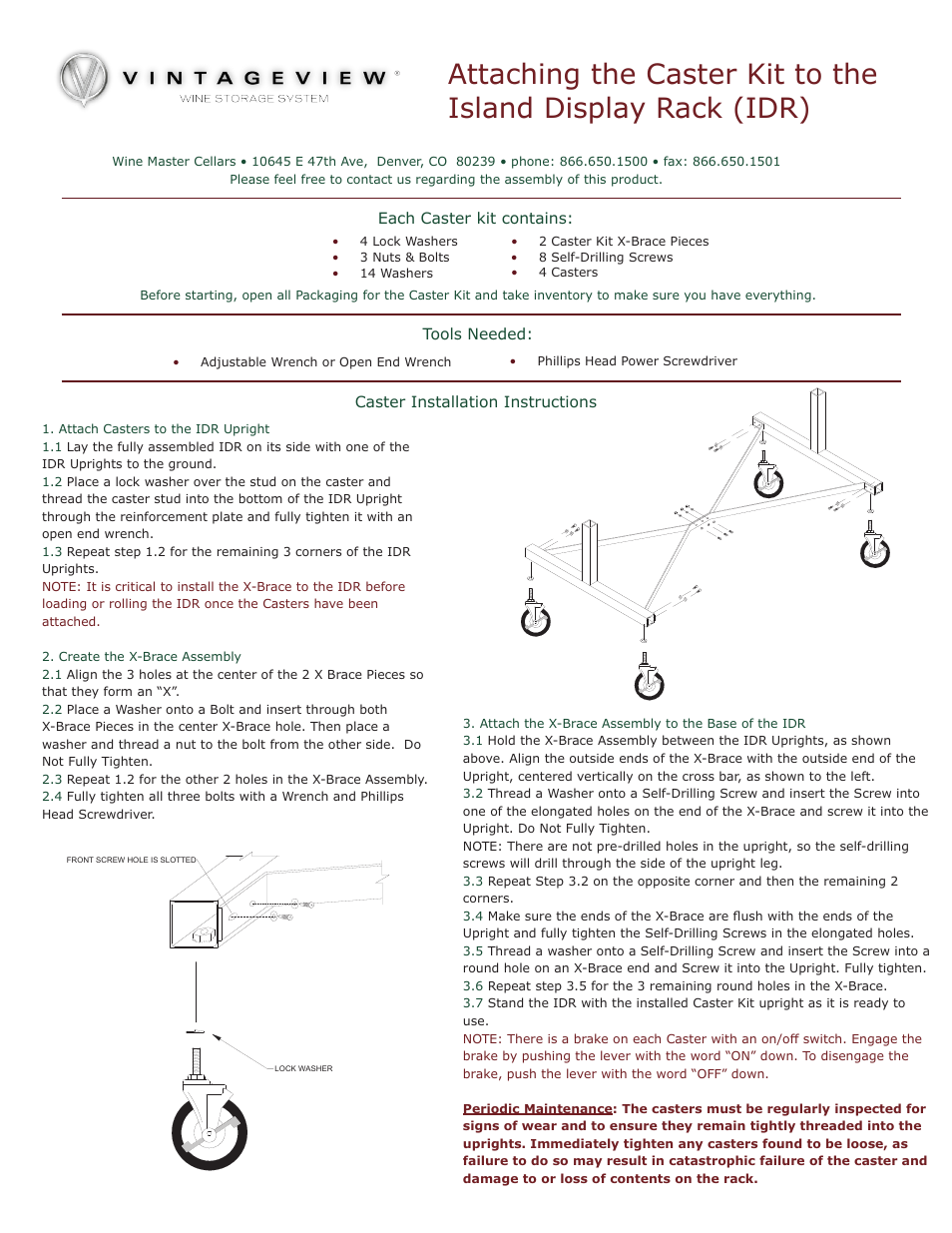 VintageView IDRCX - Island Display Rack Extension User Manual | 1 page