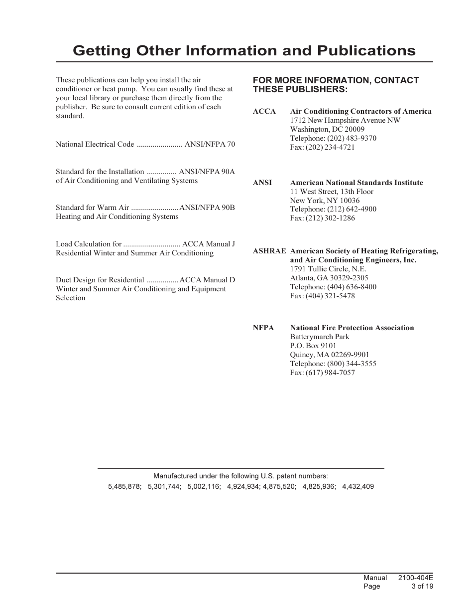 Getting other information and publications | Bard 2100-404E User Manual | Page 3 / 19