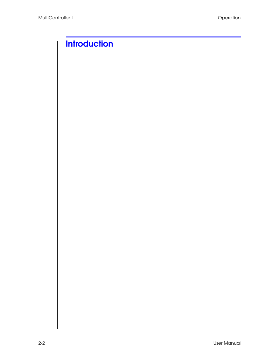 Introduction, Introduction –2 | Vinten Radamec AutoCam Multicontroller II User Manual | Page 24 / 62